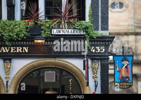 Deacon Brodie Taverne, Lawnmarket, Edinburgh Stockfoto