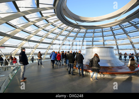 Reichstagskuppel, Parlament Kuppel, Regierungsviertel, Administrative Viertel Architekt Sir Norman Foster, Berlin, Deutschland Stockfoto