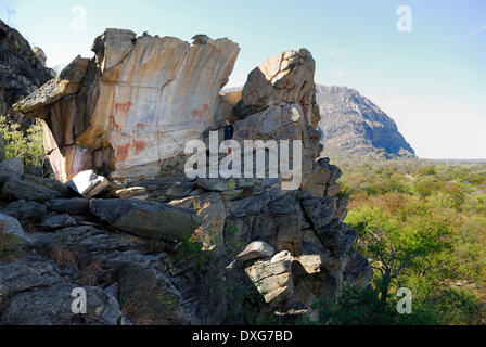 Die Tsodilo Hills in Botswana sind berühmt für die Buschmänner oder San Felsmalereien finden Sie hier. Hier ist die so genannte Laurens van der Stockfoto