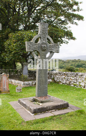 Kildalton Cross, einem monolithischen hohen Kreuz in Keltisches Kreuz Form, Anzeige 800, Isle of Islay, Hebriden, Schottland Stockfoto