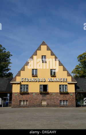 Baden Strand Wannsee Stift-Luft Lido Nikolassee Steglitz-Zehlendorf Berlin Deutschland Eingang / Strandbad Wannsee Baujahr 1920 Stockfoto