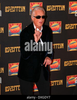 Jimmy Page UK Film-Premiere von "Celebration Day" statt im Hammersmith Apollo, London, England - 12.10.12 Featuring: Jimmy Page Wh Stockfoto