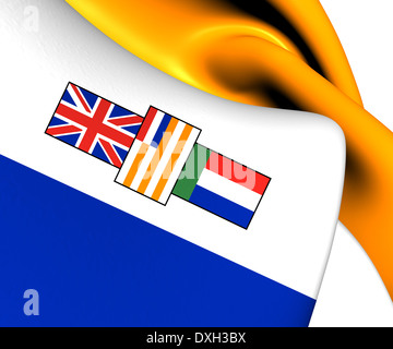 Flagge von Südafrika (1928-1994). Hautnah. Stockfoto