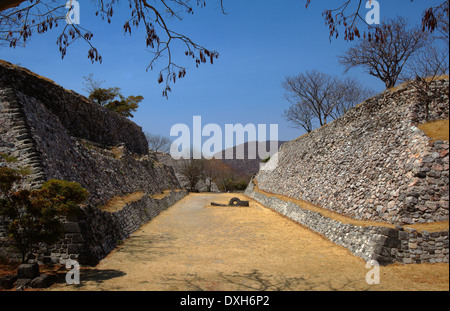 América, Mexiko, Morelos Zustand, Xochitepec Dorf, archäologische Stätte Xochicalco, die ballcourt Stockfoto