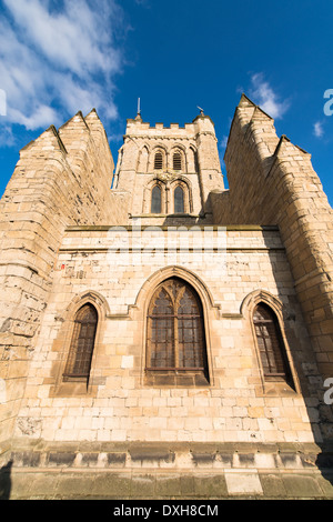 Einen ungewohnten Blick auf St. Hilda Kirche auf der Landzunge von Hartlepool, UK. Stockfoto