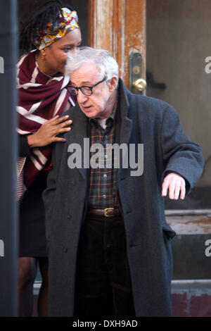 Woody Allen Promis am Set von "Fading Gigolo" shooting on Location mit Manhattan: Woody Allen Where: New York Stockfoto