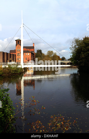 Herbst, Derby Silk Mühle, World Heritage Site, Fluss Derwent, Derby Stadtzentrum, Derbyshire, England, UK Stockfoto