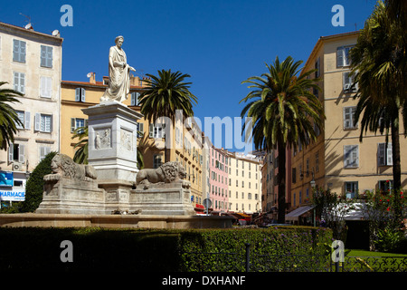 Europa, Frankreich, Korsika, Stadt Ajaccio, Marechal Foch Square, Napoleon Bonaparte Statue Stockfoto