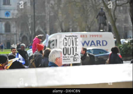 Parliament Square, London, UK. 26. März 2014.  Die Nuss-März durchläuft Parliament Square. Bildnachweis: Matthew Chattle/Alamy Live-Nachrichten Stockfoto