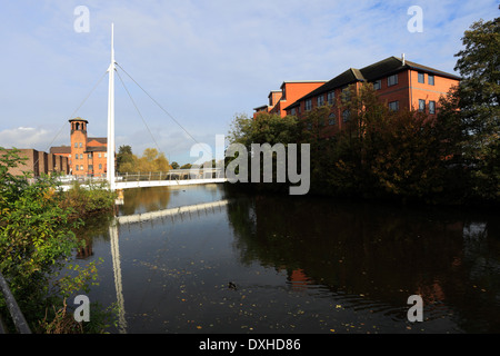 Herbst, Derby Silk Mühle, World Heritage Site, Fluss Derwent, Derby Stadtzentrum, Derbyshire, England, UK Stockfoto