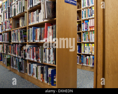 Bibliothek-Regale mit Büchern gefüllt Stockfoto