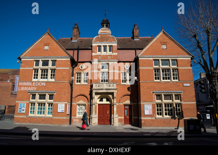 Wimbledon-Bibliothek, Wimbledon Hill Road, London, UK Stockfoto