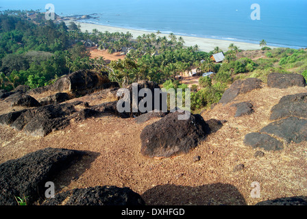 Goa Beach Indien Landschaftsansicht von Goa Indien aus felsigen Klippe Stockfoto