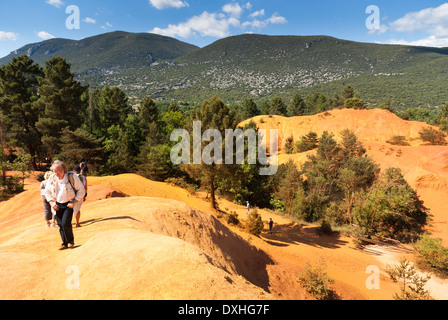 Colorado Provençal Ocker Steinbruch, Rustrel, Vaucluse, Frankreich Stockfoto