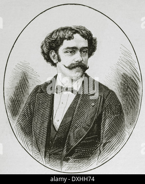 Pablo de Sarasate (1844-1908). Spanischer Geiger und Komponist der Romantik. Gravur. Stockfoto