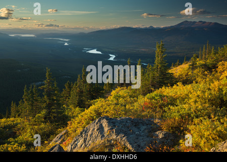 Der obere Yukon Tal aus grau Hill, Whitehorse, Yukon Territorien, Kanada Stockfoto