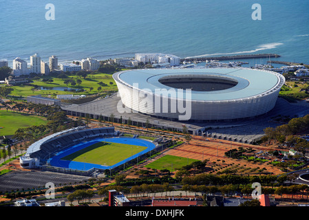 Cape Town Stadium, Blick vom Signal Hill, Cape Town, Western Cape, Südafrika, Afrika Stockfoto