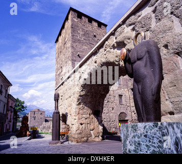 "Porta Pretoria" alten römischen Stadttor Aosta Valle d Aosta Italien Stockfoto