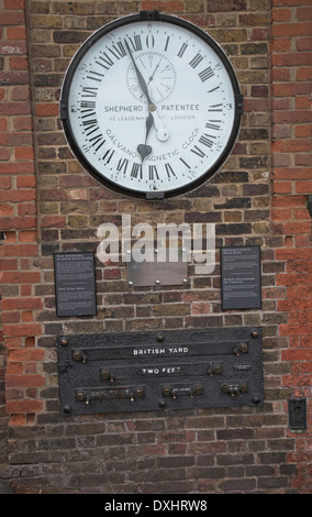 24-Stunden-Uhr und britischen Einheiten von Messung, Royal Observatory, Greenwich, London, England Stockfoto