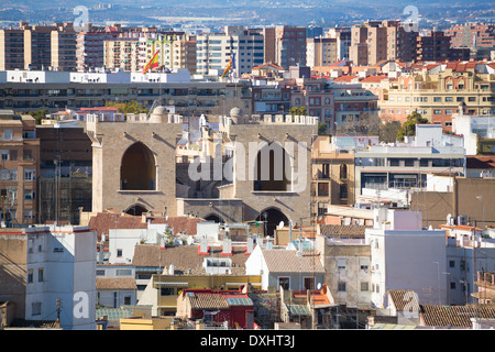 Valencia aerial Skyline von el Miguelete Torres de Quart von Spanien Stockfoto