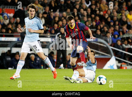 Barcelona, Spanien. 26. März 2014. Leo Messi in der Partie zwischen FC Barcelona und Celta Vigo spielte 30. Woche der spanischen Liga BBVA, im Camp Nou, das 26. März 2014. Foto: Joan Valls /Urbanandsport /Nurphoto Credit: Joan Valls/NurPhoto/ZUMAPRESS.com/Alamy Live-Nachrichten Stockfoto