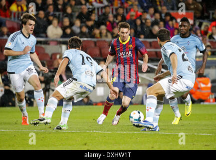 Barcelona, Spanien. 26. März 2014. Leo Messi in der Partie zwischen FC Barcelona und Celta Vigo spielte 30. Woche der spanischen Liga BBVA, im Camp Nou, das 26. März 2014. Foto: Joan Valls /Urbanandsport /Nurphoto Credit: Joan Valls/NurPhoto/ZUMAPRESS.com/Alamy Live-Nachrichten Stockfoto