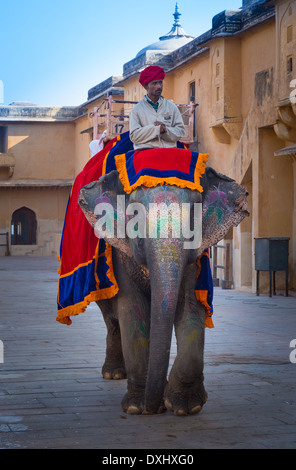 Amer Fort befindet sich in Amer 6,8 mi von Jaipur, Bundesstaat Rajasthan, Indien Stockfoto