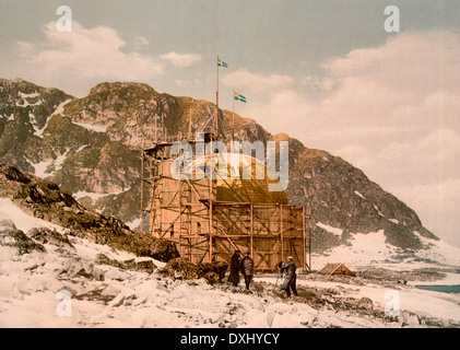 Andree Station am Danskoen (d. h. Danskøya), Spitzbergen, Norwegen, ca. 1897 Stockfoto