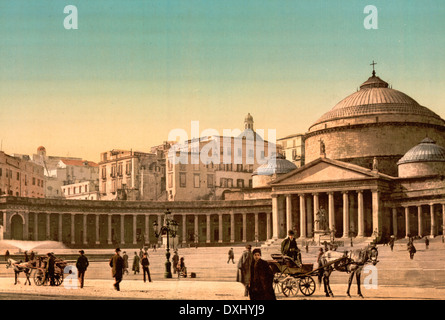 Plaza und Kirche von San Francesco di Paola, Neapel, Italien, um 1900 Stockfoto