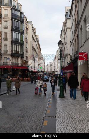 Historische Rue Saint-Denis, Paris, Frankreich Stockfoto