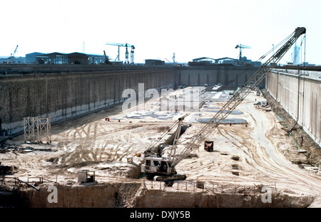 Dubai Vereinigte Arabische Emirate Trockendock 1977 Bau Stockfoto