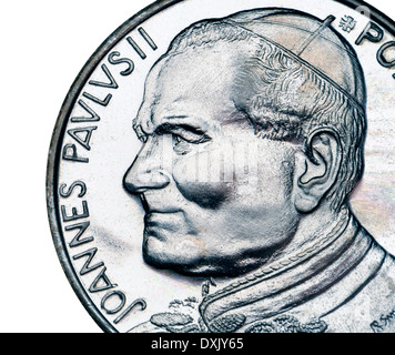 Porträt von Papst Johannes Paul II im Vatikan Medaillon Stockfoto