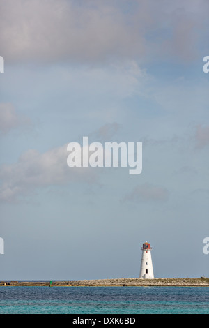 Paradise Island Hog Island Lighthouse, Nassau, Bahamas, Caribbean Stockfoto