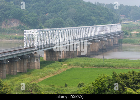 Militärische Demarkationslinie des 38. Breitengrades zwischen Nordkorea und Südkorea Stockfoto