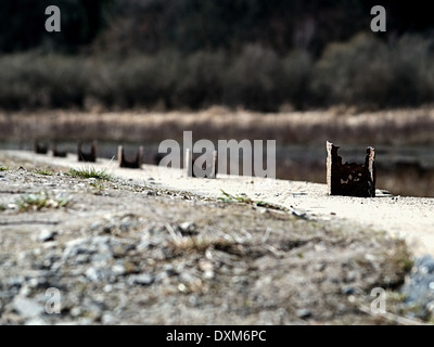 Detail der Brücke Ruinen auf der Unterseite des trockenen dam Šance Stockfoto