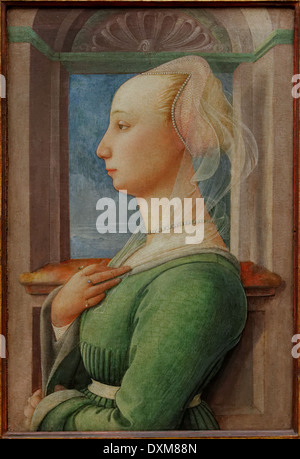 Fra Filippo Lippi - Profilbildnis einer jungen Frau - 1445 - XIX th Jahrhundert - italienische Schule - Gemäldegalerie - Berlin Stockfoto