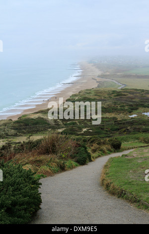 Blick vom Hengistbury Kopf mit Blick auf Bourne Mund und Boscombe Stockfoto