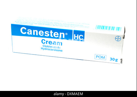 Canesten Creme (Clotrimazol Hydrocortison) verwendet in der Behandlung von Infektionen der Haut, verursacht durch verschiedene Arten von Pilzen Stockfoto