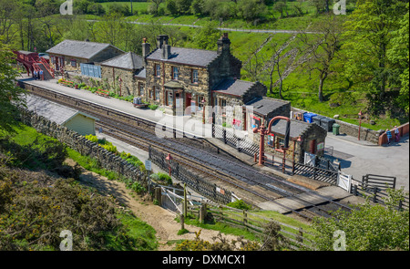 Bahnhof Goathland jetzt von North Yorkshire Moors Railway genutzt und von Freiwilligen betrieben. Stockfoto