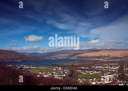 Fort William und Loch Linnhe von Cow Hill, Lochaber Stockfoto