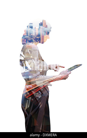 Geschäftsfrau und Technologie Stockfoto