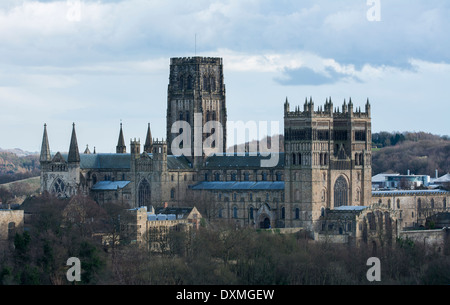 Kathedrale von Durham an einem kalten Wintertag Stockfoto