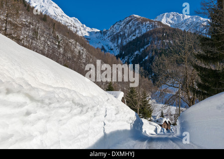 Schweiz, Lavizzara Tal, Mogno Stockfoto
