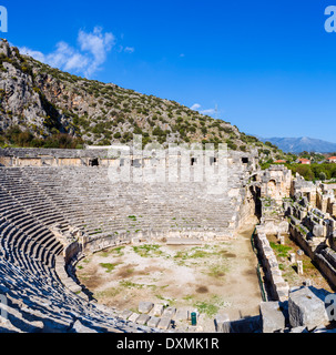 Die Ruinen des Theaters in Myra, Demre, Provinz Antalya, Lykien, Türkei Stockfoto