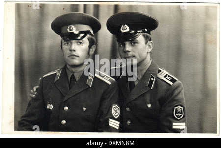 UdSSR - ca. 1970er-Jahre: Ein antikes Foto zeigt zwei Lote Stockfoto