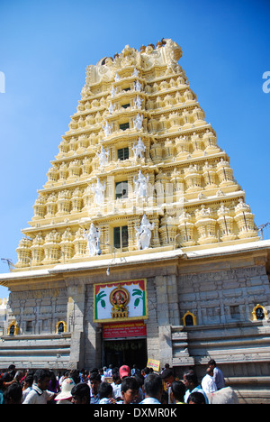 Sri Chamundeswari Tempel, Chamundi Hill, Mysore, Indien Stockfoto