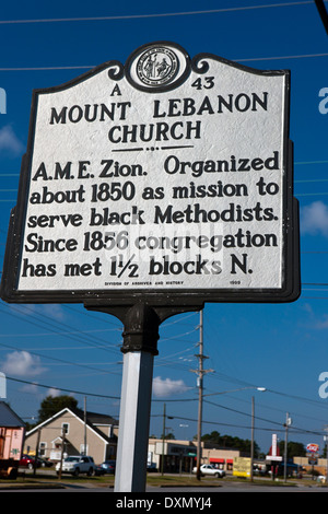 MOUNT LEBANON CHURCH A.M.E. Zion. Organisiert, um 1850 als Mission um schwarze Methodisten zu dienen. Seit 1856 hat Gemeinde 1 erfüllt. Stockfoto