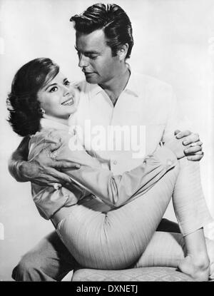 NATALIE WOOD und ROBERT WAGNER Werbung erschossen für alle die FI Stockfoto