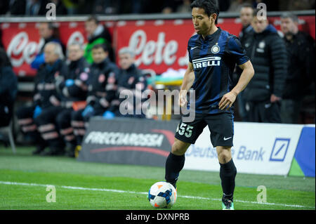 Mailand, Lombardei, Italien. 27. März 2014. Yuto Nagatomo (INter) während der Serie Amatch zwischen Inter Vs Udinese, am 27. März 2014. Bildnachweis: Adamo Di Loreto/NurPhoto/ZUMAPRESS.com/Alamy Live-Nachrichten Stockfoto