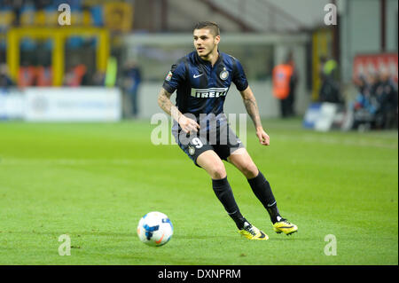 Mailand, Lombardei, Italien. 27. März 2014. Mauro Icardi (Inter) während der Serie Amatch zwischen Inter Vs Udinese, am 27. März 2014. Bildnachweis: Adamo Di Loreto/NurPhoto/ZUMAPRESS.com/Alamy Live-Nachrichten Stockfoto